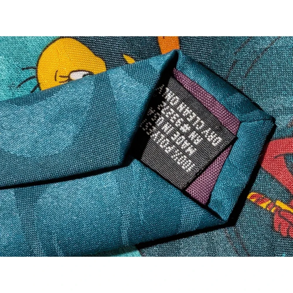 Looney Tunes Tie Teal 1994 Golf Taz Sylvester Tweety Vintage Novelty‎ 90s